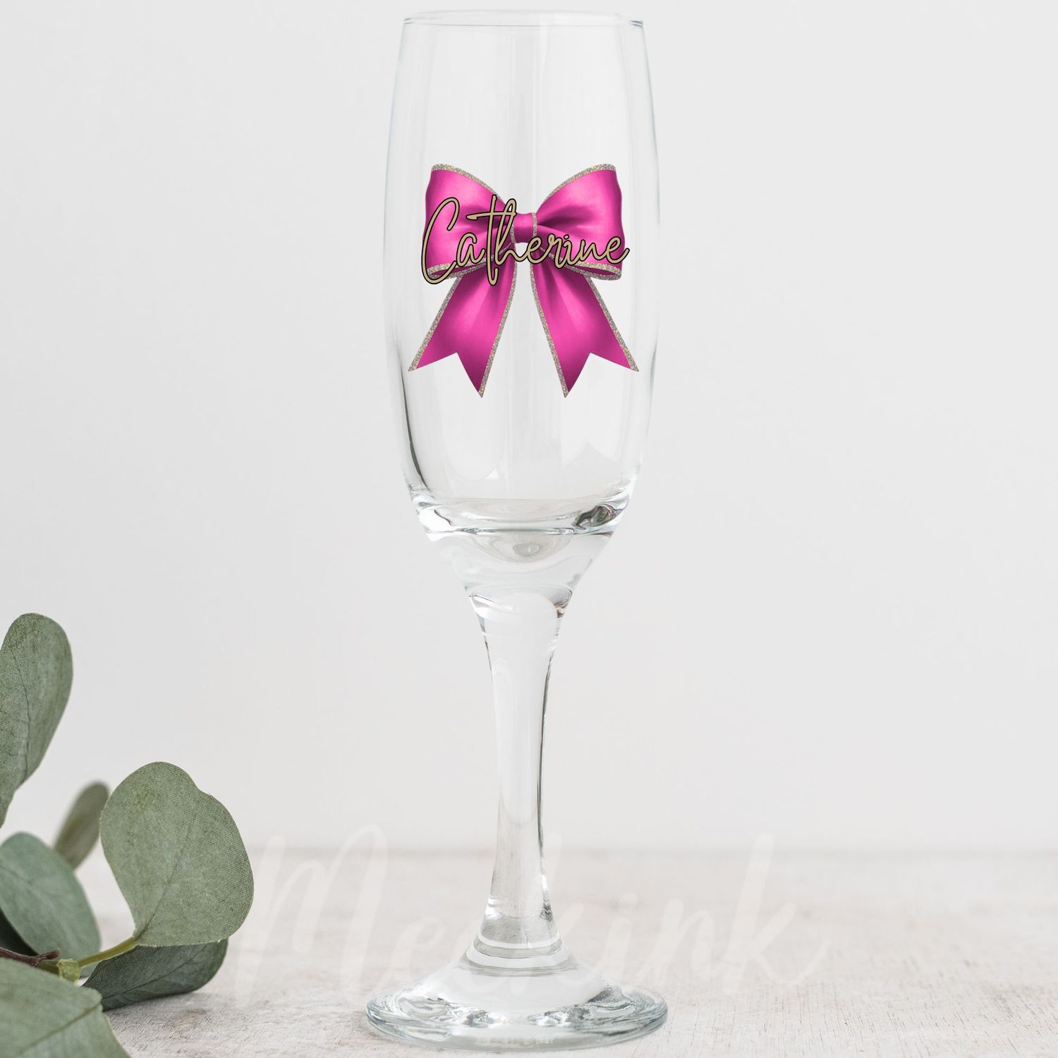 Bossy Pink Personalised Bow Decal UV DTF Decal