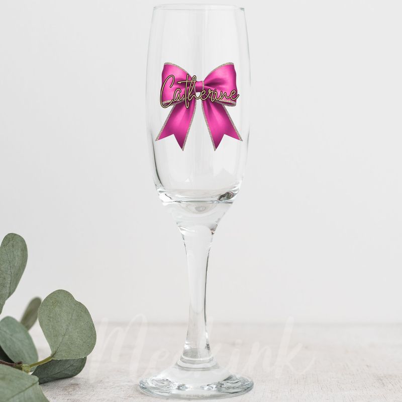 Bossy Pink Personalised Bow Decal UV DTF Decal