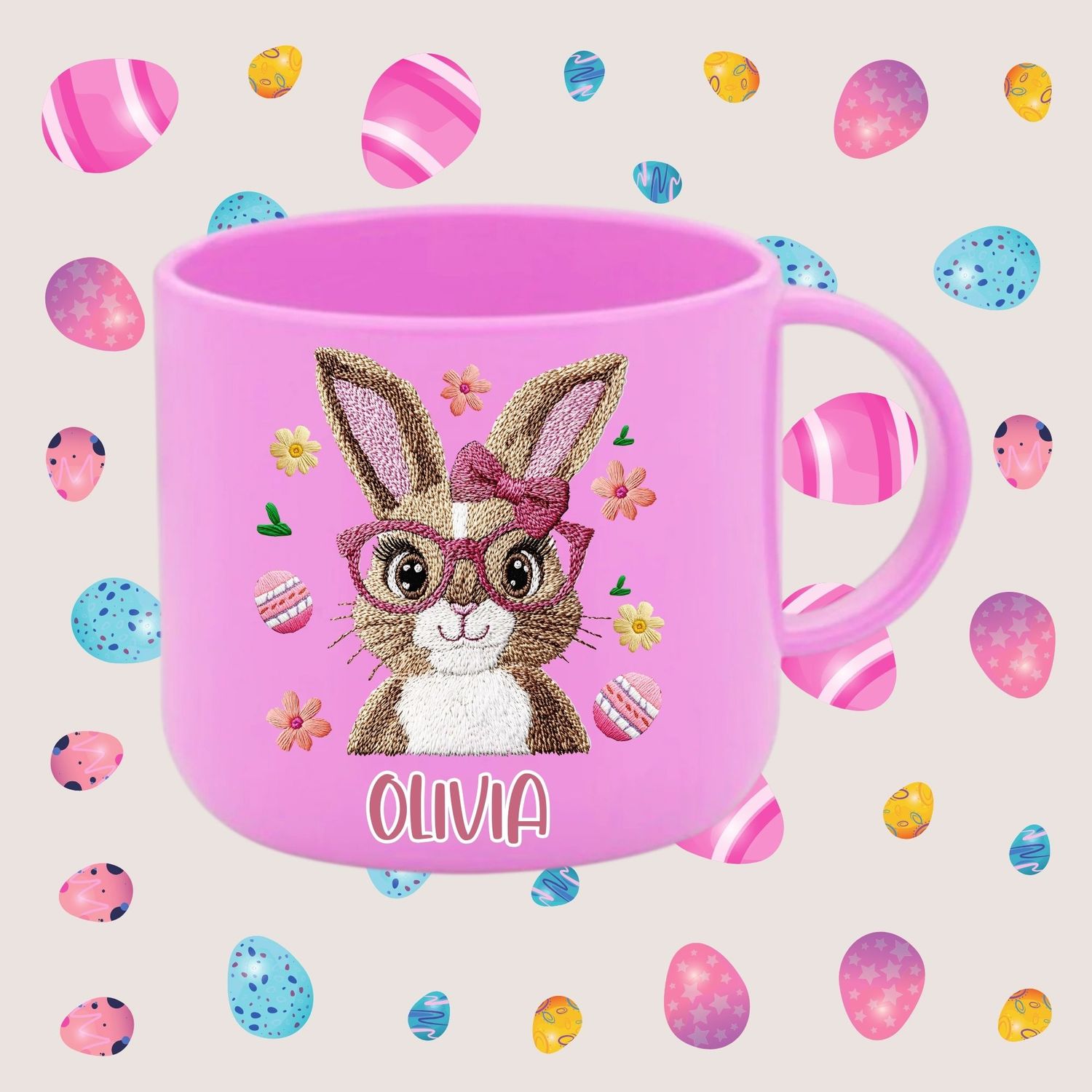 Faux Effect Pink Bunny DTF or UVDTF Decal