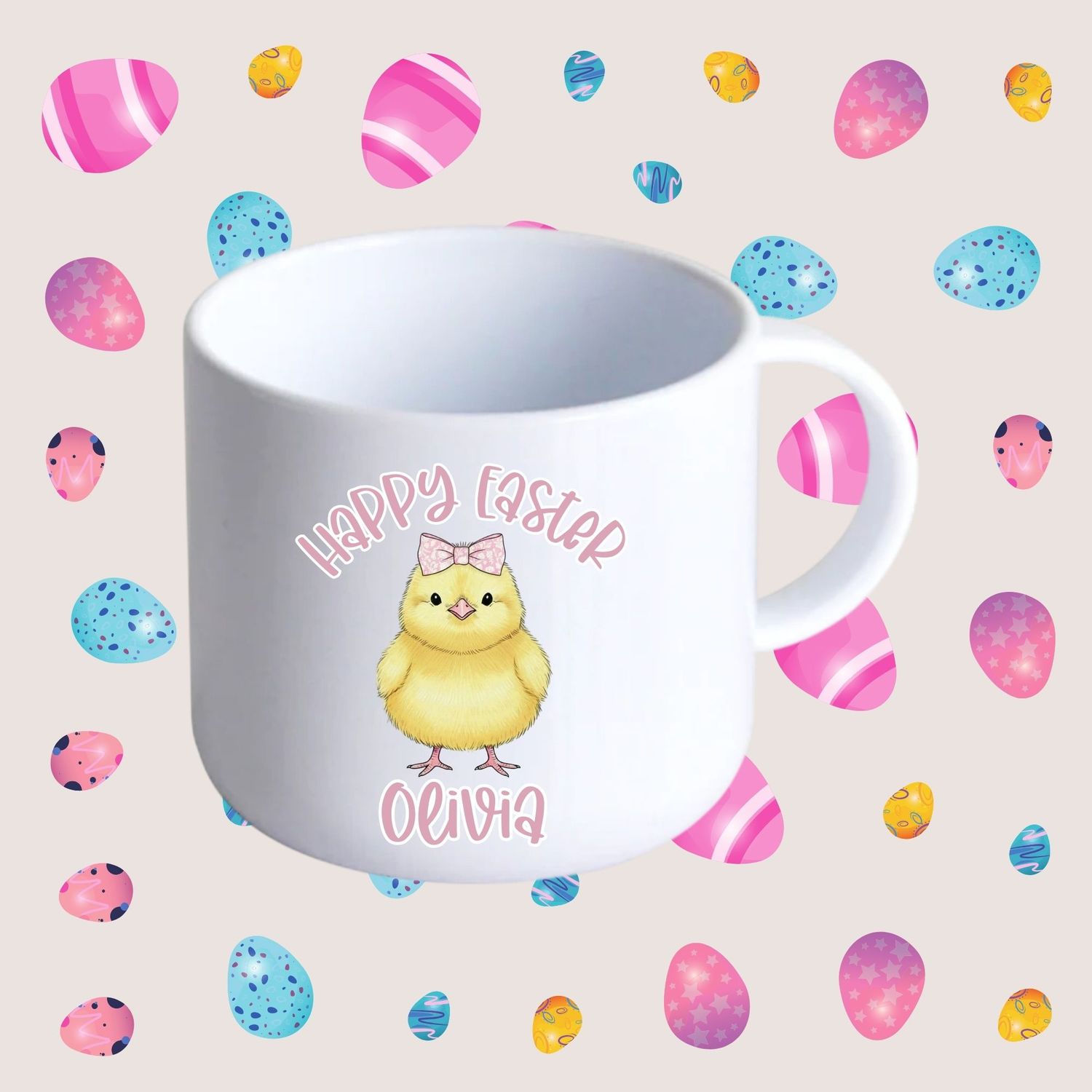 Pink Bow Easter Chick DTF or UVDTF Decal