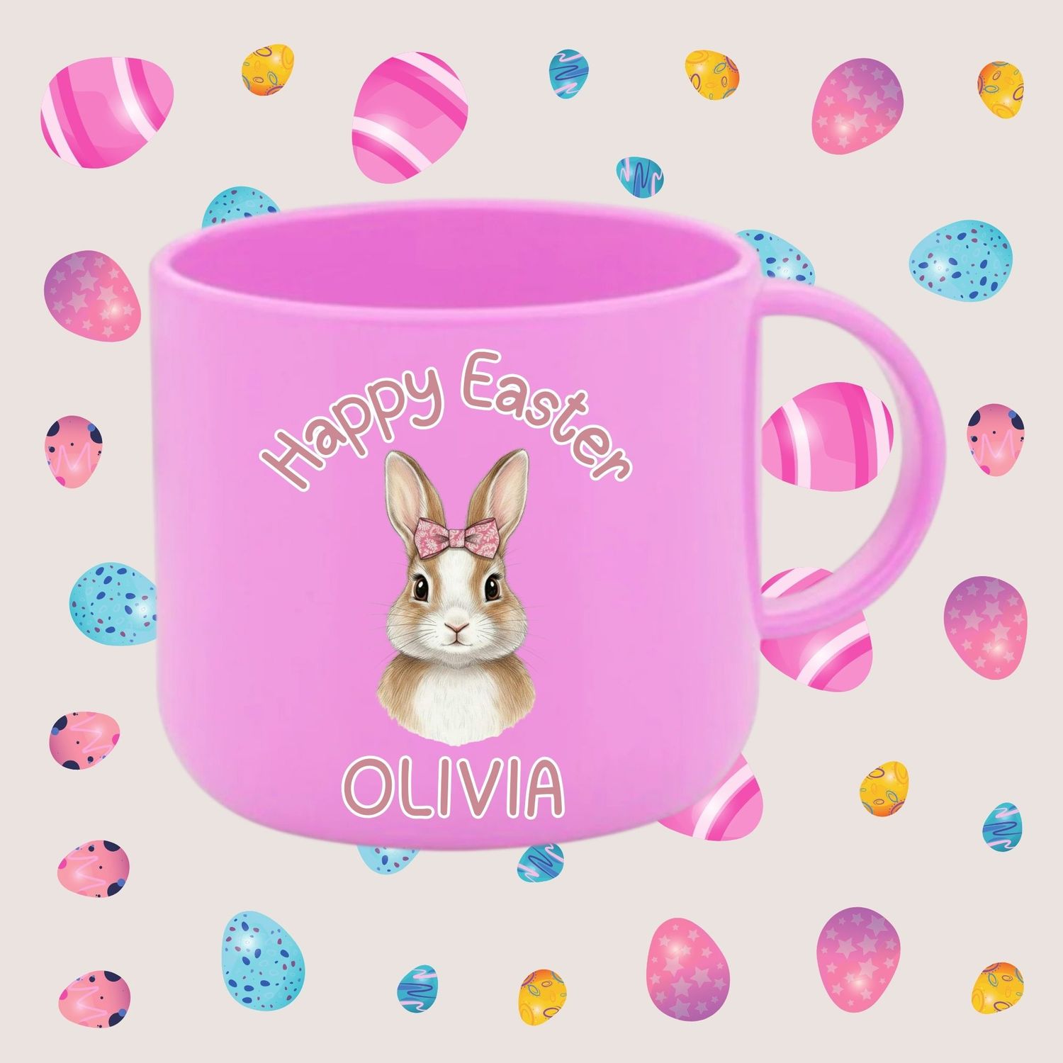 Pink Bow Bunny DTF or UVDTF Decal