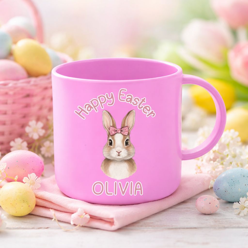 Pink Bow Bunny DTF or UVDTF Decal