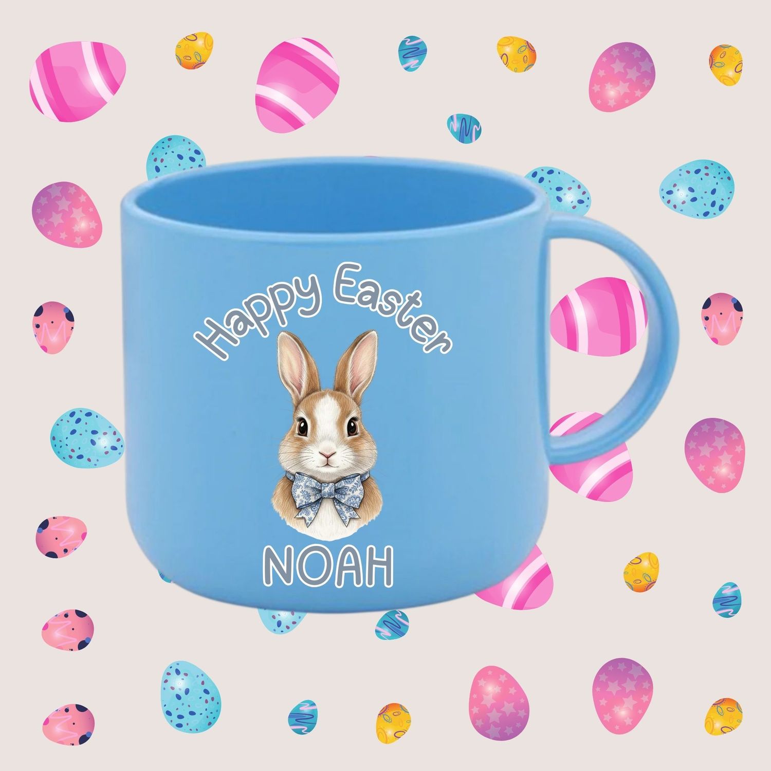 Blue Bow Bunny DTF or UVDTF Decal