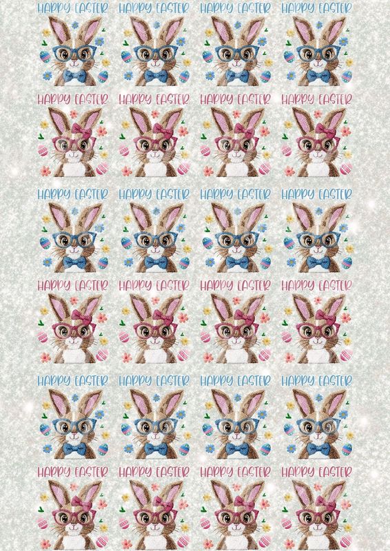 Happy Easter Faux Bunnies A3 UVDTF - DTF or SUB