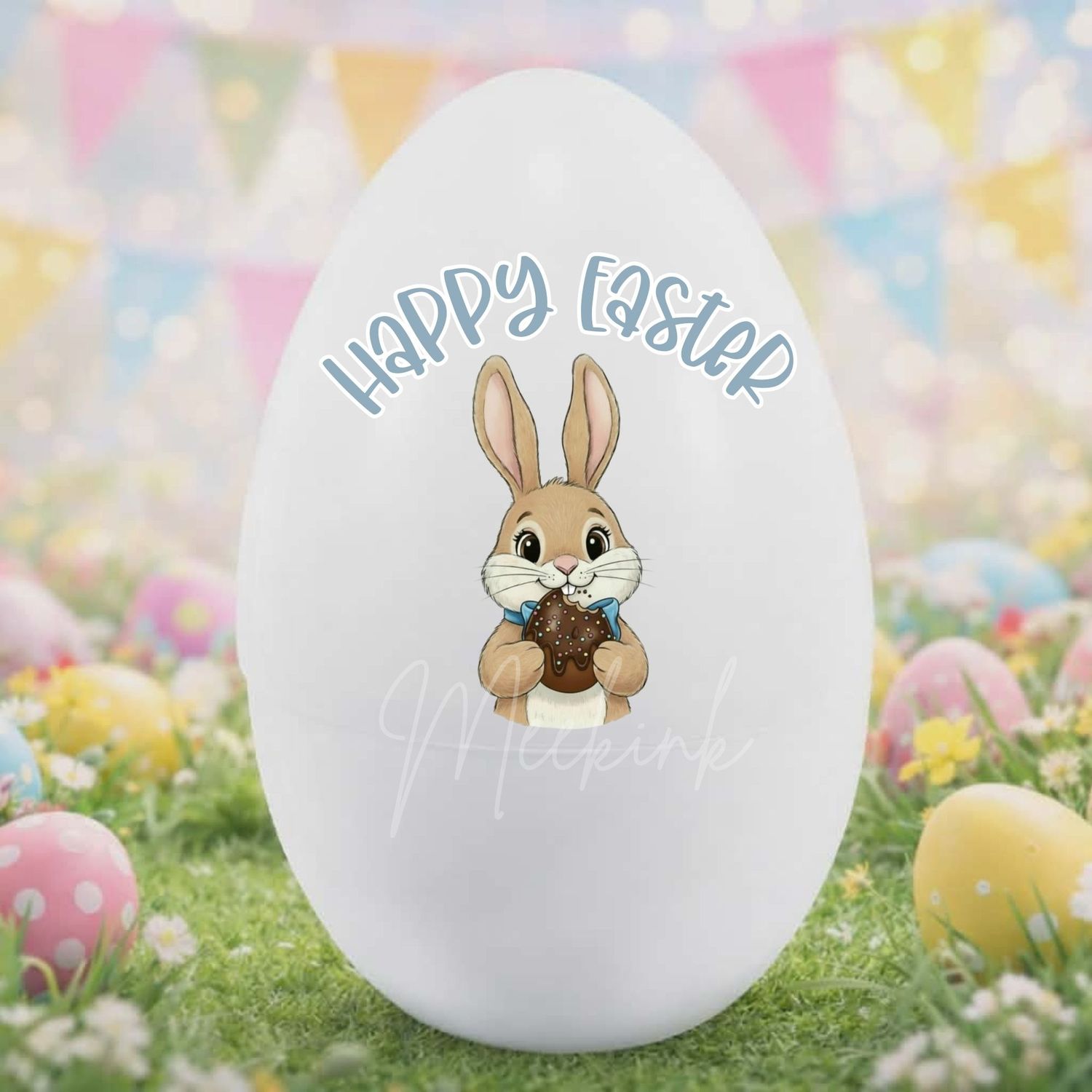 Easter Bunny Dicky Bow Choccy Egg DTF or UVDTF Decal