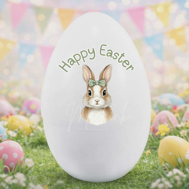 Happy Easter Sage Green Half Bunny DTF or UVDTF Decal