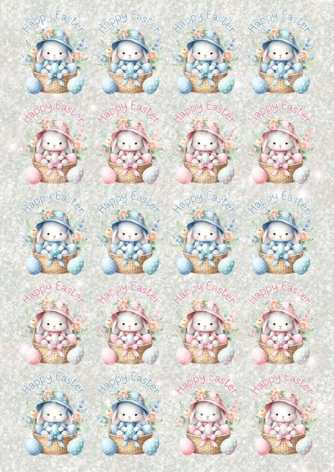 Happy Easter Rabbit Bonnet A3 UVDTF - DTF or SUB