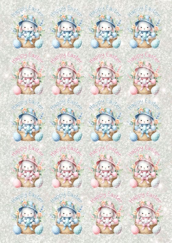 Happy Easter Rabbit Bonnet A3 UVDTF - DTF or SUB