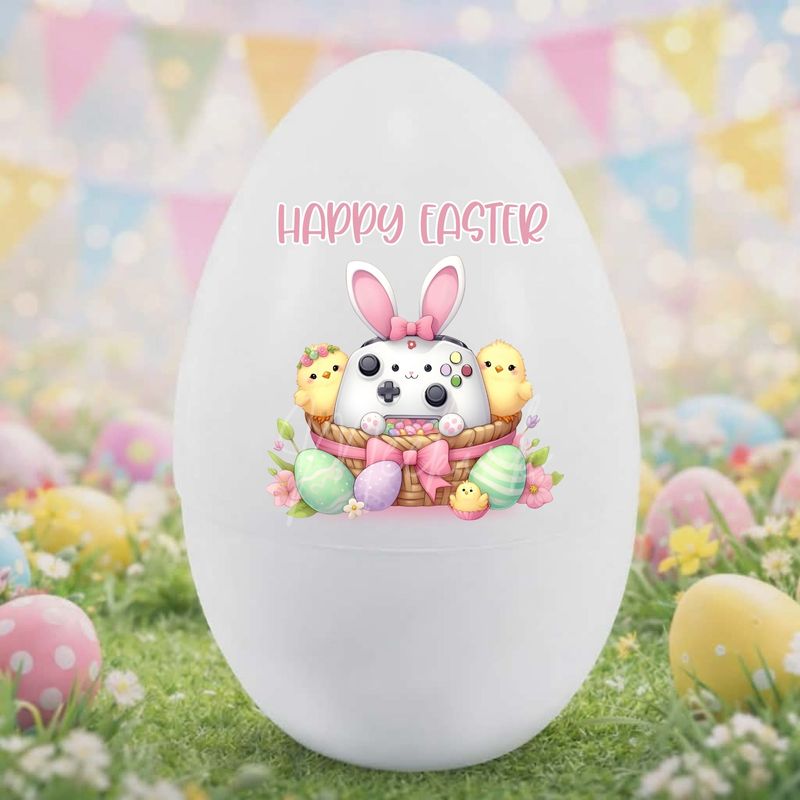 Happy Easter Gamer Pink DTF or UVDTF Decal