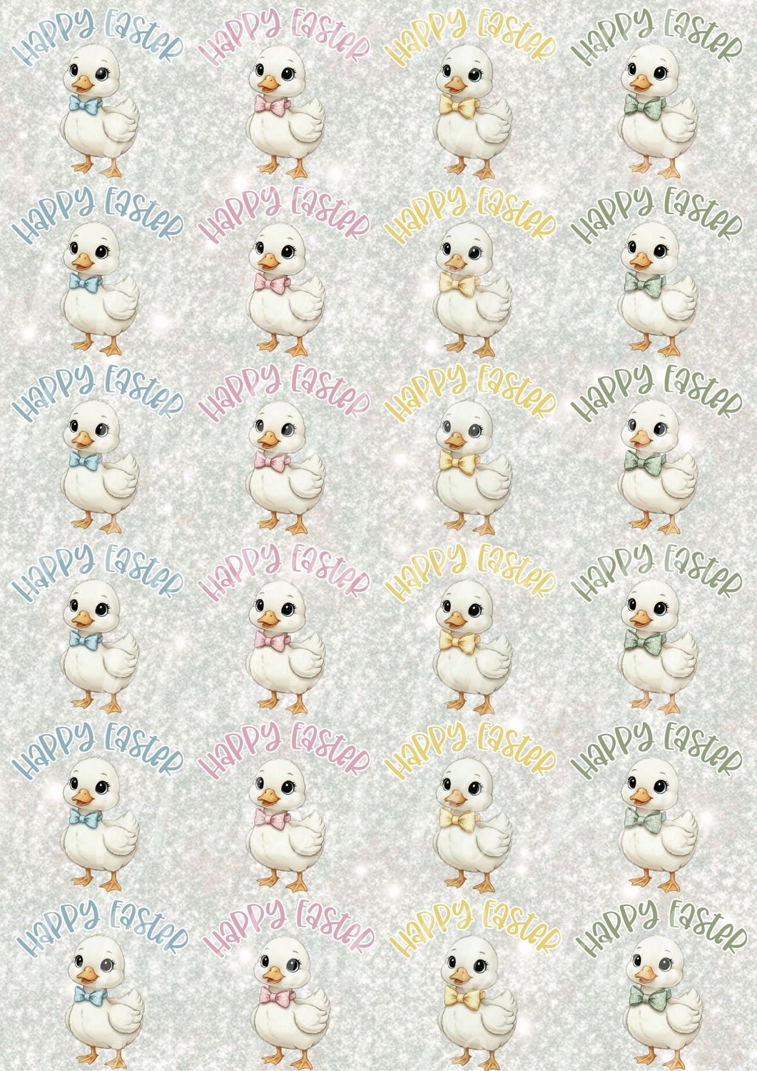 Happy Easter Dicky Bow Ducklings A3 UVDTF - DTF or SUB