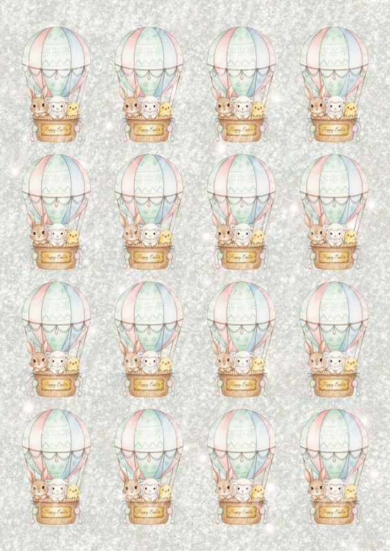 Happy Easter Hot Air Balloon A3 UVDTF - DTF or SUB