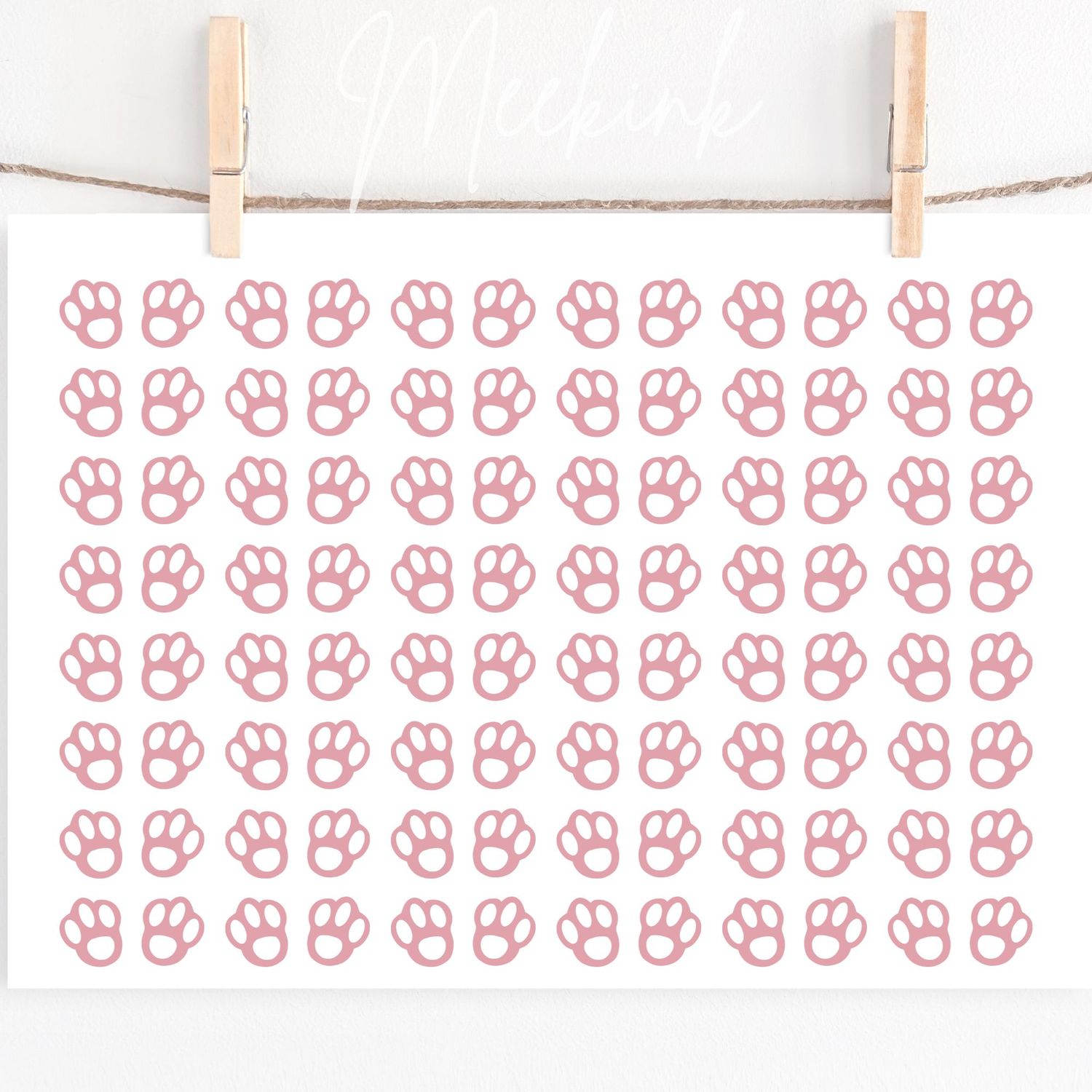 Bunny Feet Hair Bow Sheet A4 Sheet DTF or UVDTF