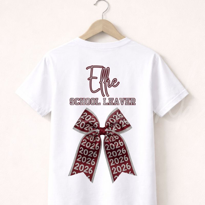 Maroon Bow 2026 School Leavers DTF