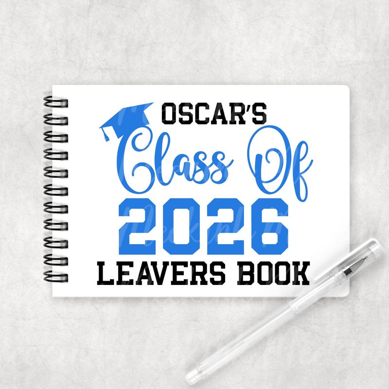 Blue Leavers Book 2026 DTF or UVDTF Decal