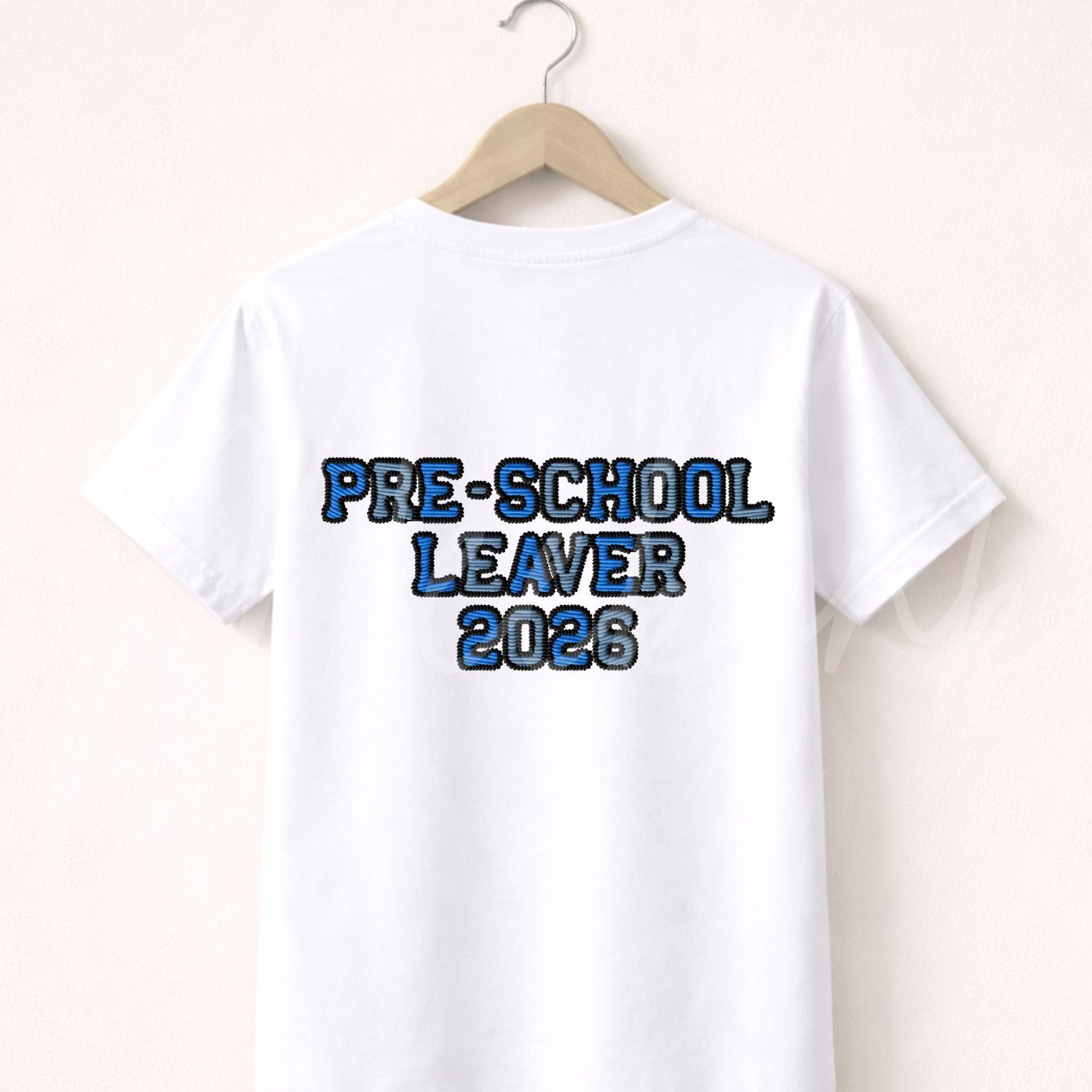 Blue Faux Embroidery Effect Pre- School Leaver DTF 2026