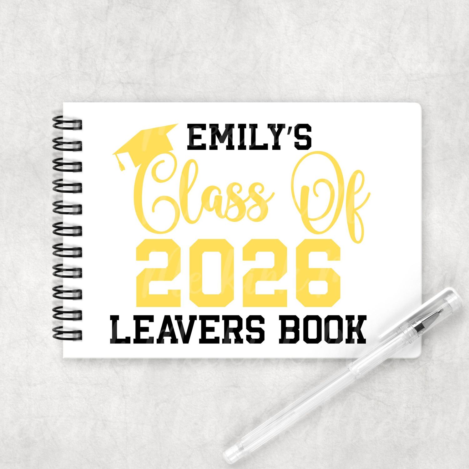 Yellow Leavers Book 2026 DTF or UVDTF Decal
