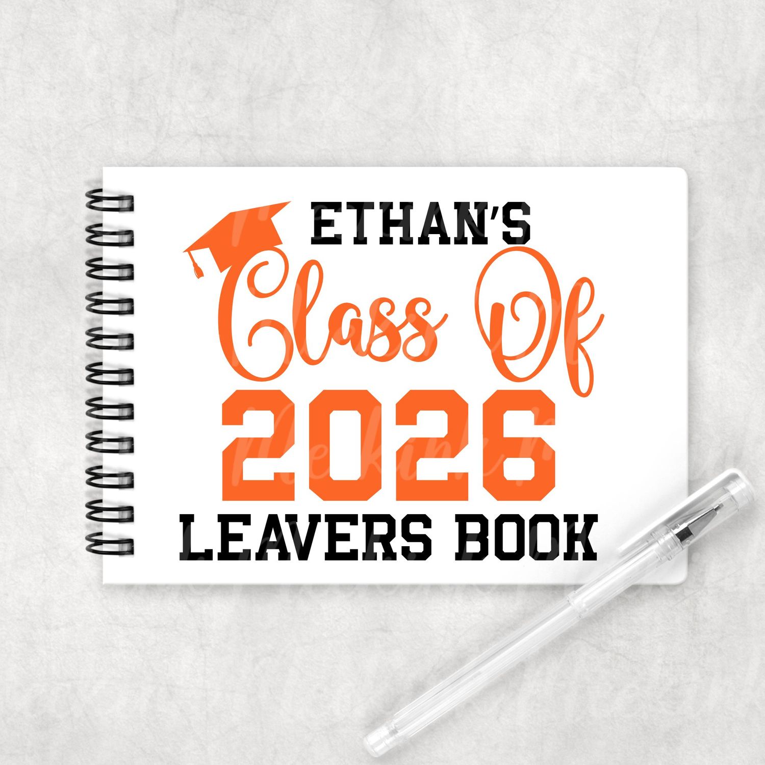Orange Leavers Book 2026 DTF or UVDTF Decal