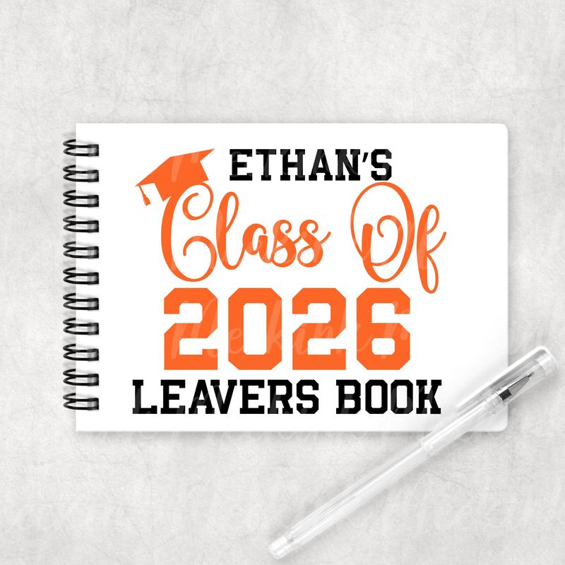 Orange Leavers Book 2026 DTF or UVDTF Decal