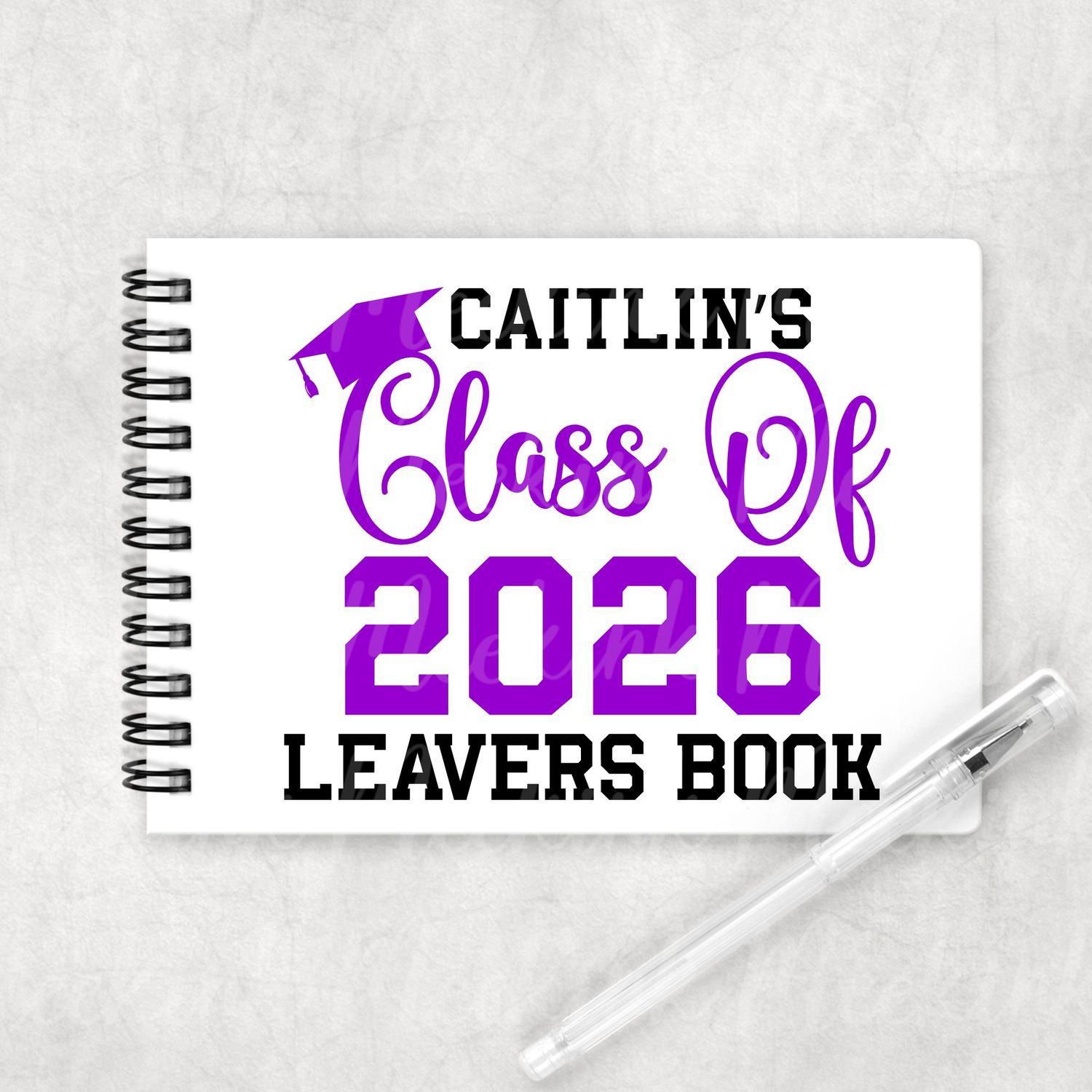 Purple Leavers Book 2026 DTF or UVDTF Decal
