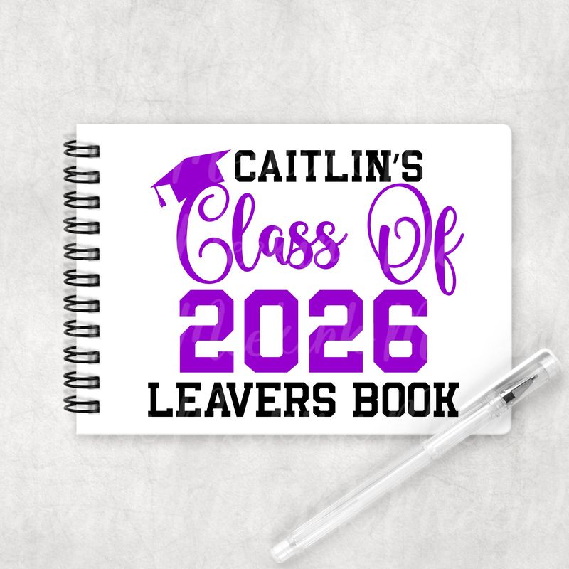 Purple Leavers Book 2026 DTF or UVDTF Decal