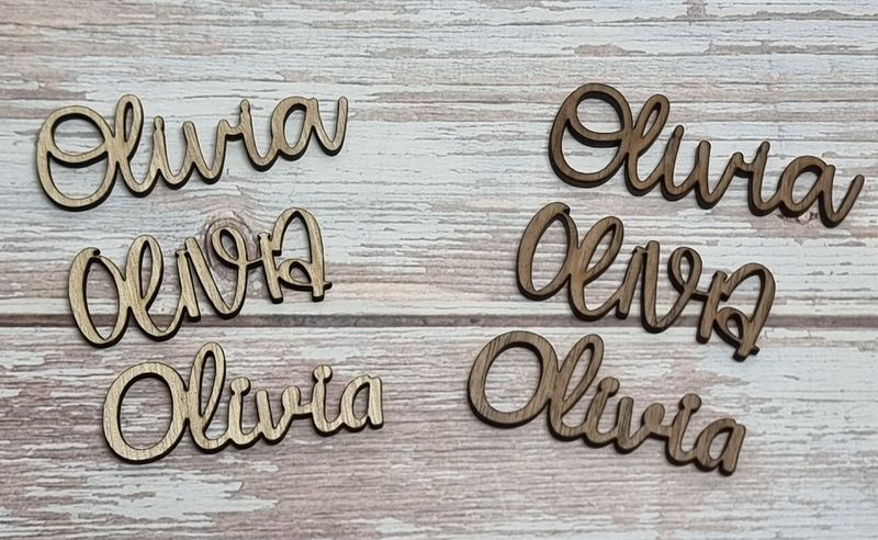Wooden Names 3mm Thickness