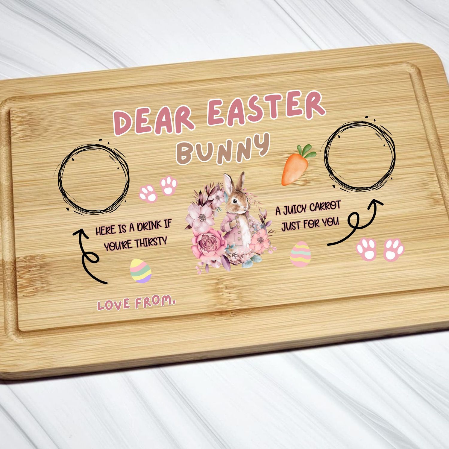 Dear Easter Bunny Pink DTF or UVDTF Decal