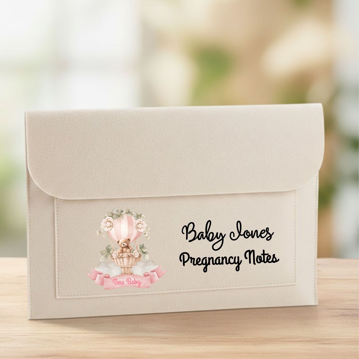 Hot Air Balloon Bear Pink New Baby DTF DECAL