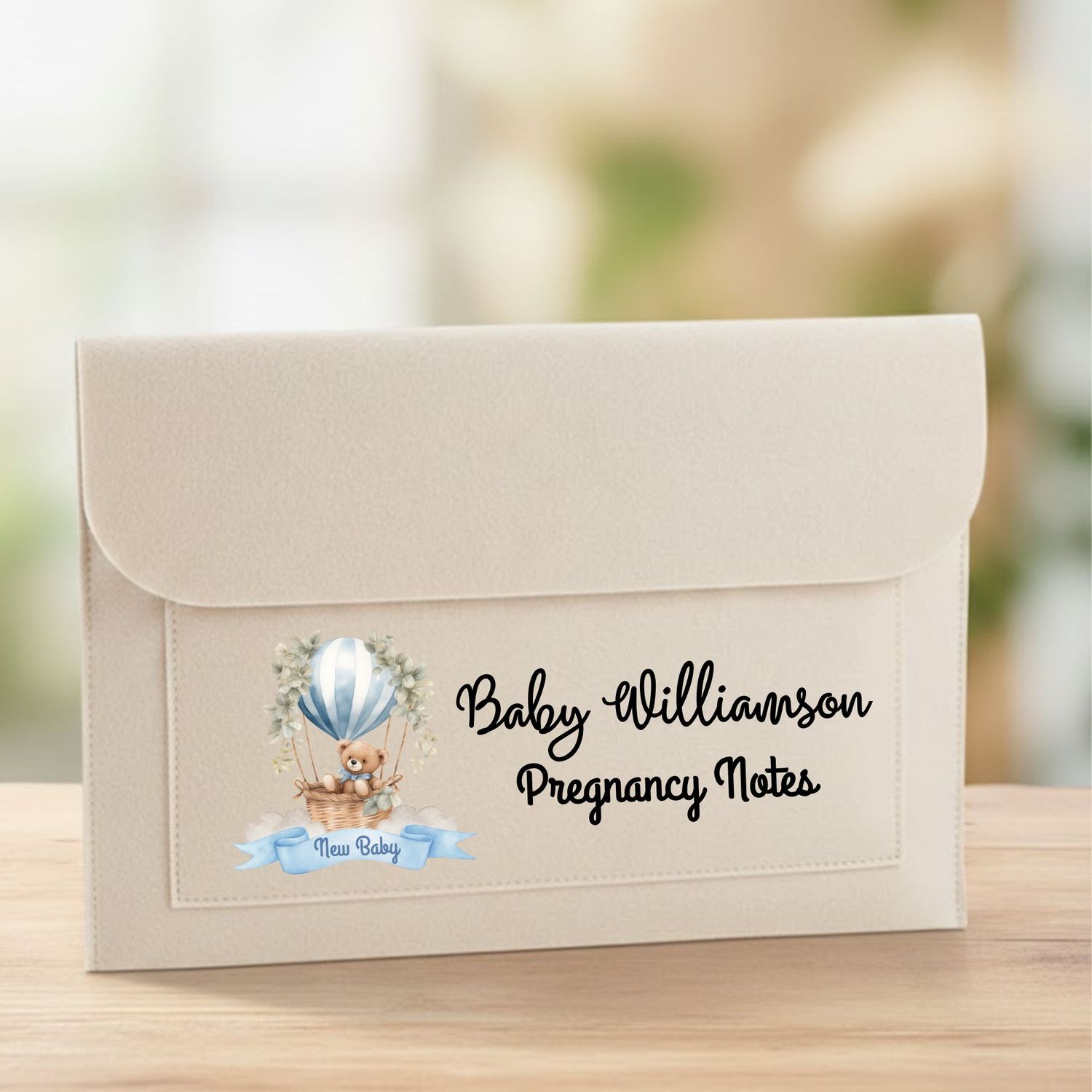 Hot Air Balloon Bear Blue New Baby DTF DECAL