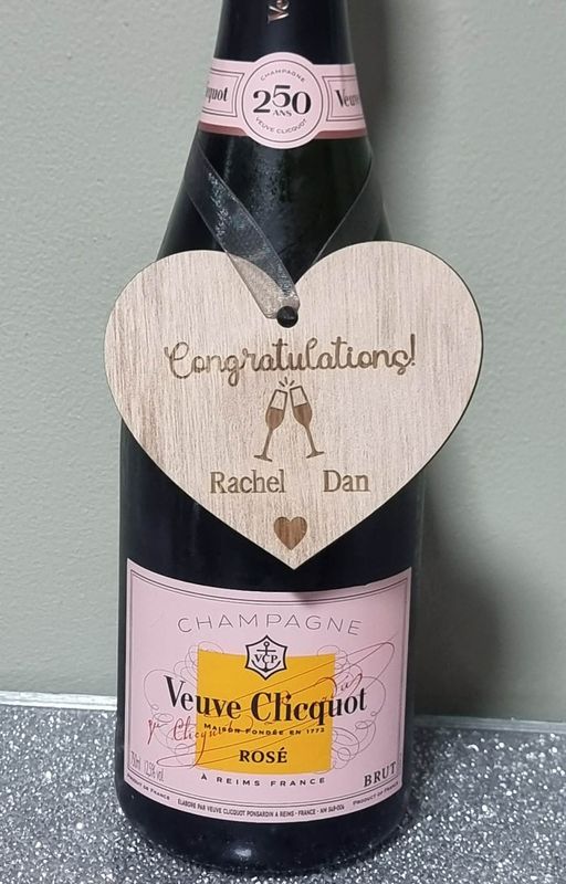 Congratulations Heart Shaped Plywood 3mm Hanging Ornament