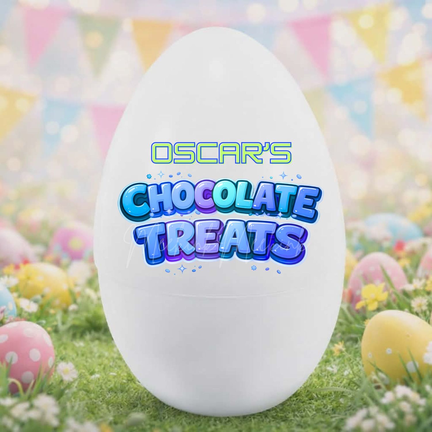 Blue Chocolate Treats DTF or UVDTF Decal