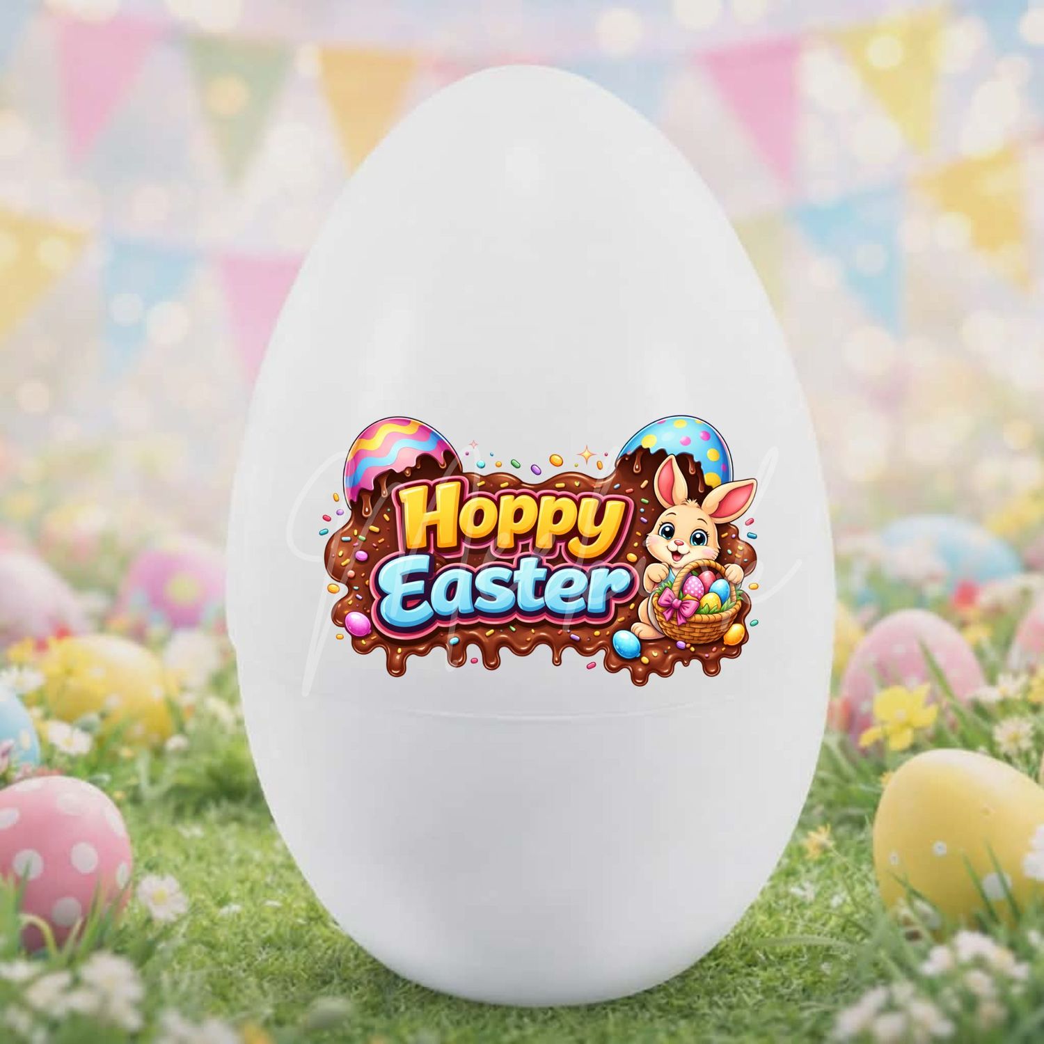 Hoppy Easter Blue DTF or UVDTF Decal