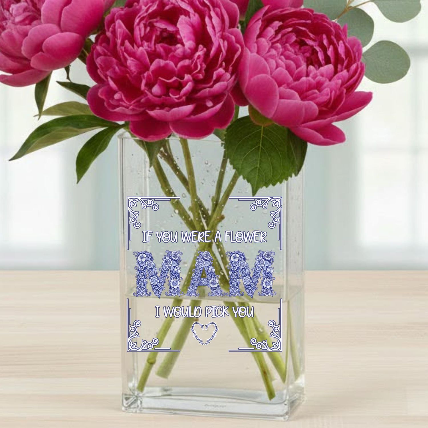 MAM Blue Floral Squared DTF or UVDTF Decal