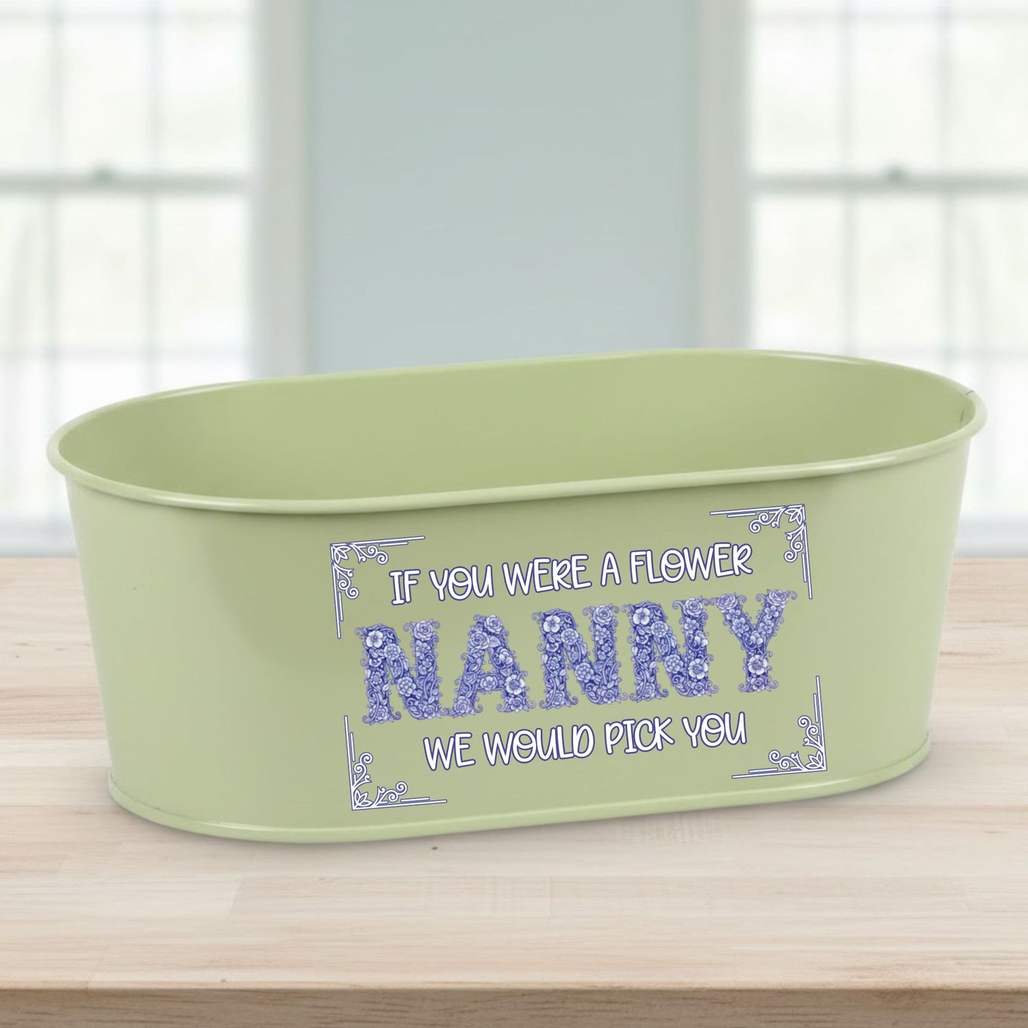NANNY Blue Floral DTF or UVDTF Decal