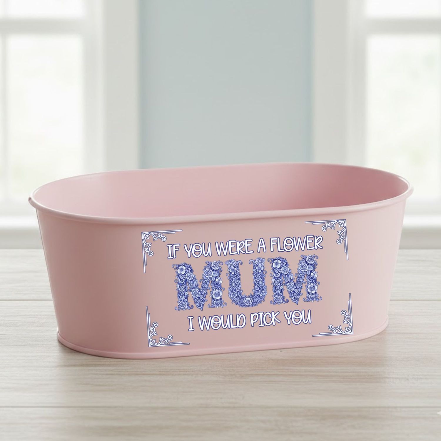 MUM Blue Floral DTF or UVDTF Decal