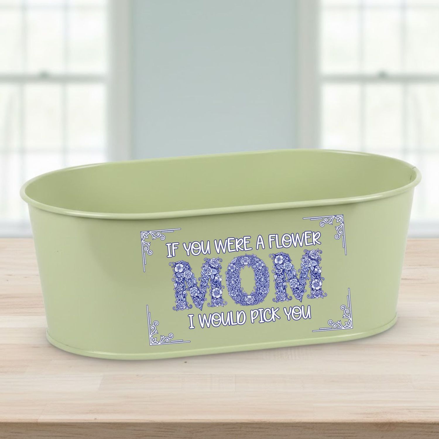 MOM Blue Floral DTF or UVDTF Decal