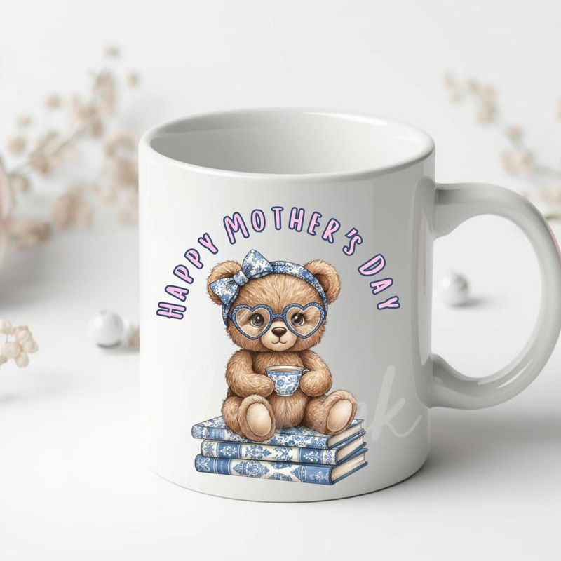 Mother's Day Floral Book Ted DTF or UVDTF Decal