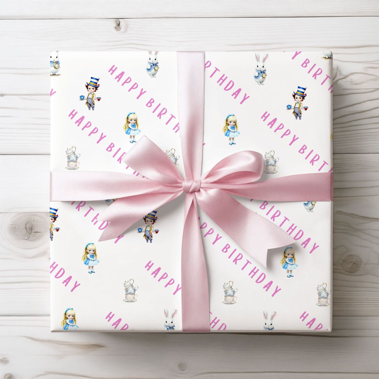 Wonderful Land Design 2 Pink Happy Birthday Wrap