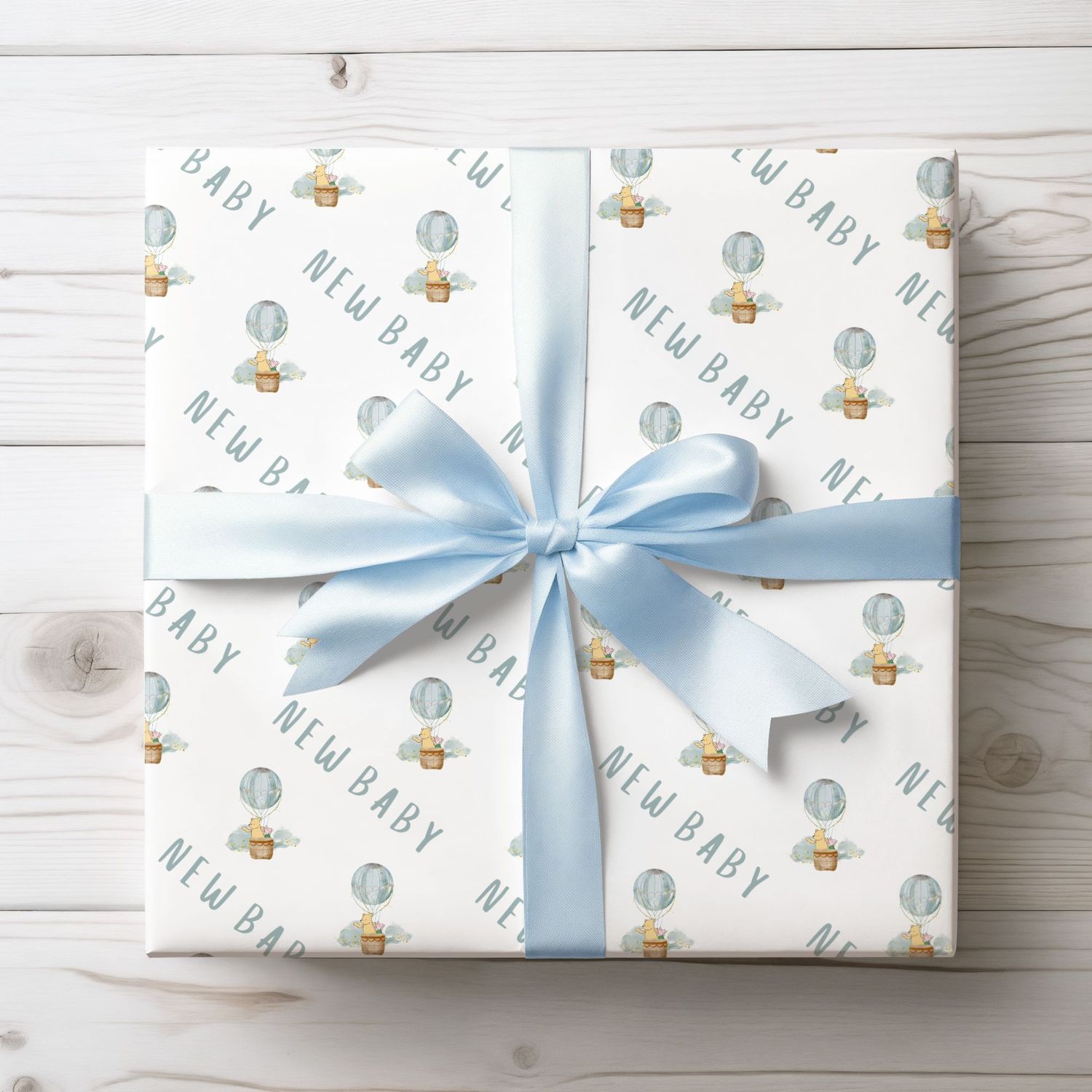 New Baby Blue Hot Air Balloon Wrap