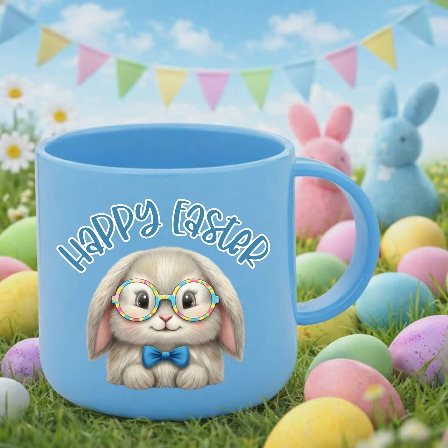 Easter Bunny Glasses Blue DTF or UVDTF Decal