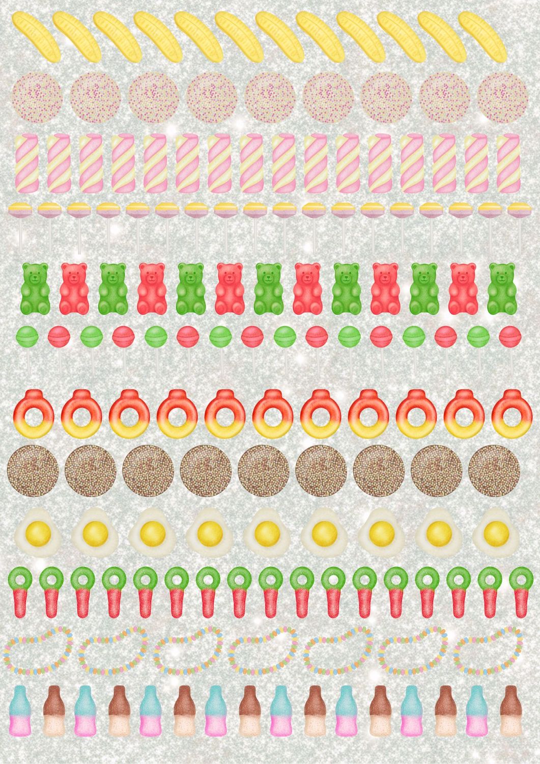 Pick &amp; Mix Sweeties A3 UVDTF - DTF or SUB