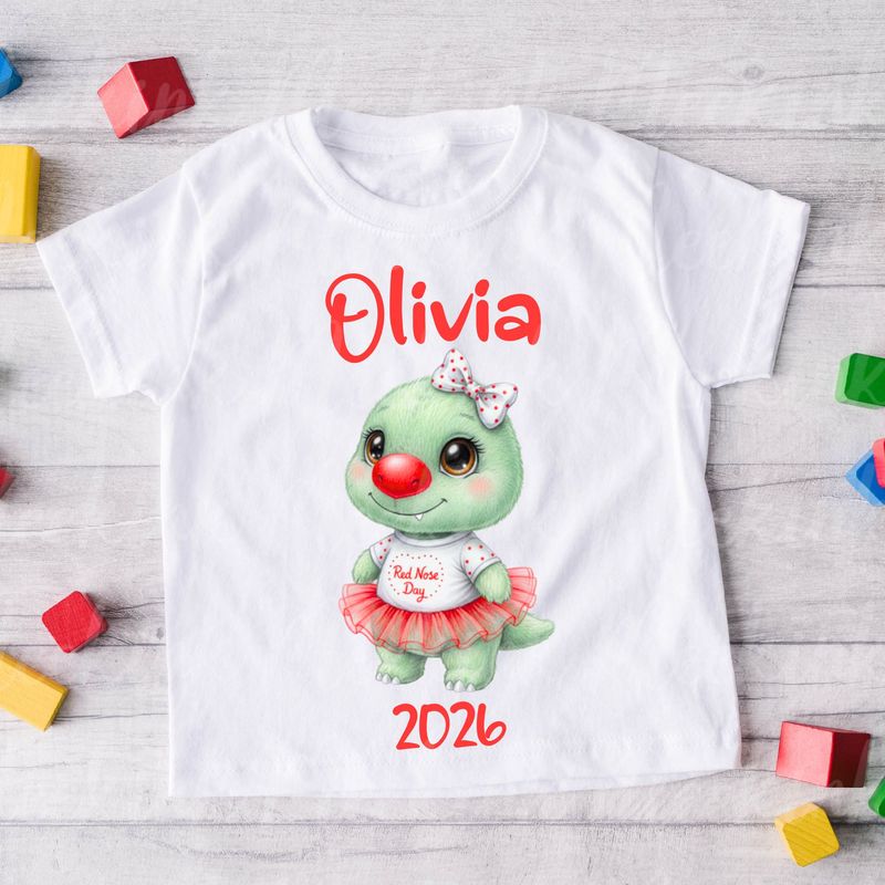 Red Spots Tutu Dino DTF or UVDTF Decal