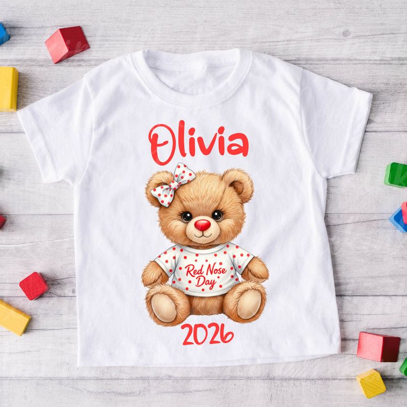 Red Spots Hair Bow Ted DTF or UVDTF Decal