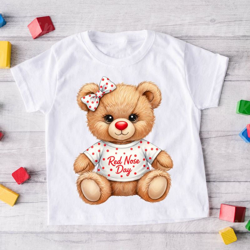 Red Nose Day Hair Bow Ted DIGITAL DOWNLOAD