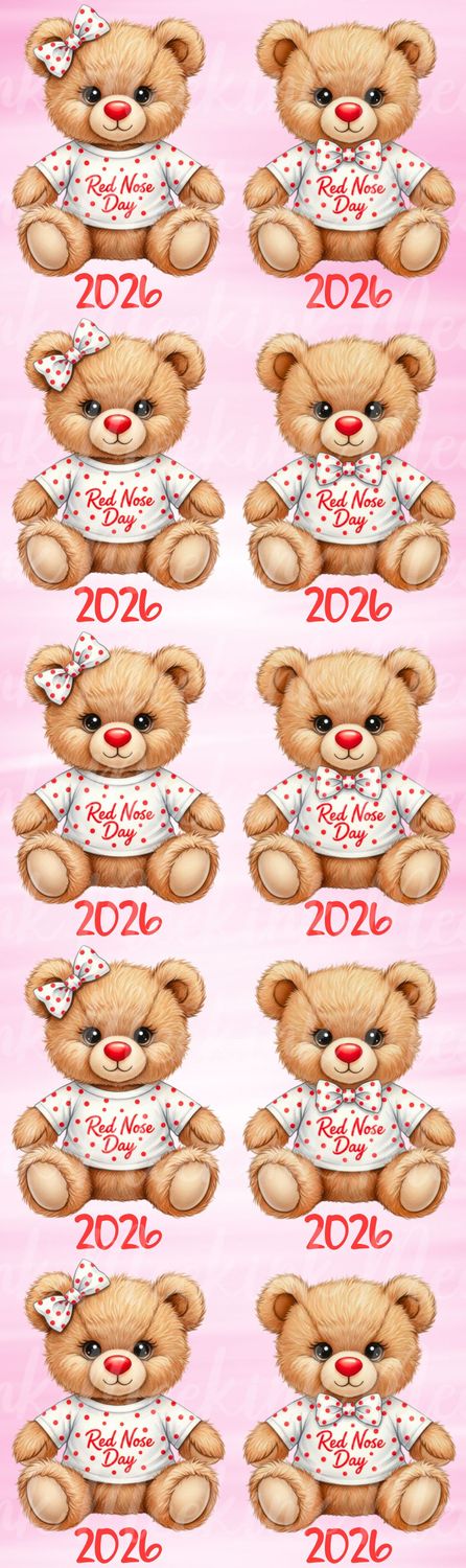 Red Spots Bears Meter Sheet DTF Decals