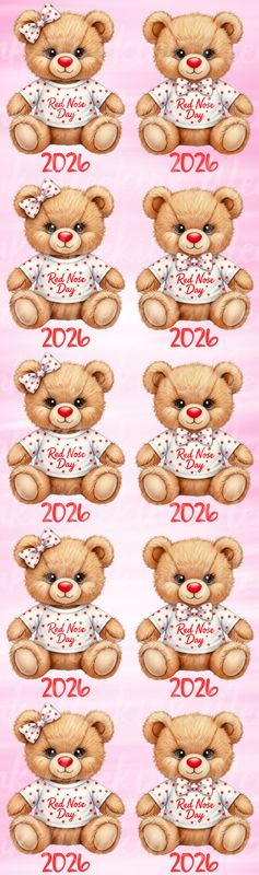 Red Spots Bears Meter Sheet DTF Decals