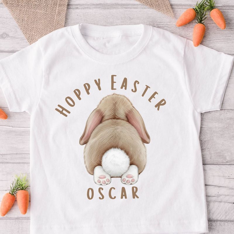 Hoppy Easter Brown Floppy Ear Bunny Bum DTF or UVDTF Decal
