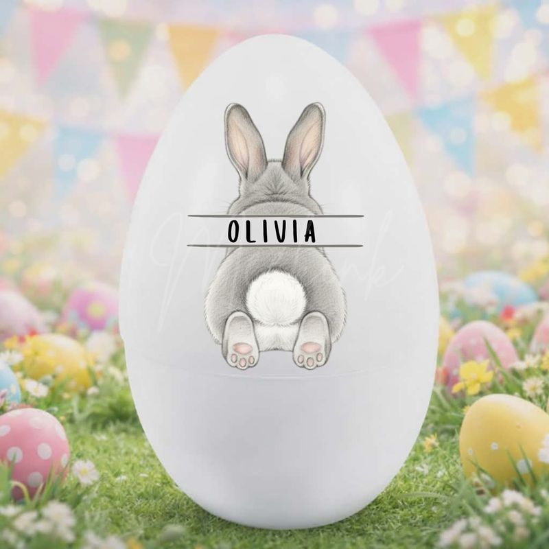 Monogram Bunny Bum Grey DTF or UVDTF Decal