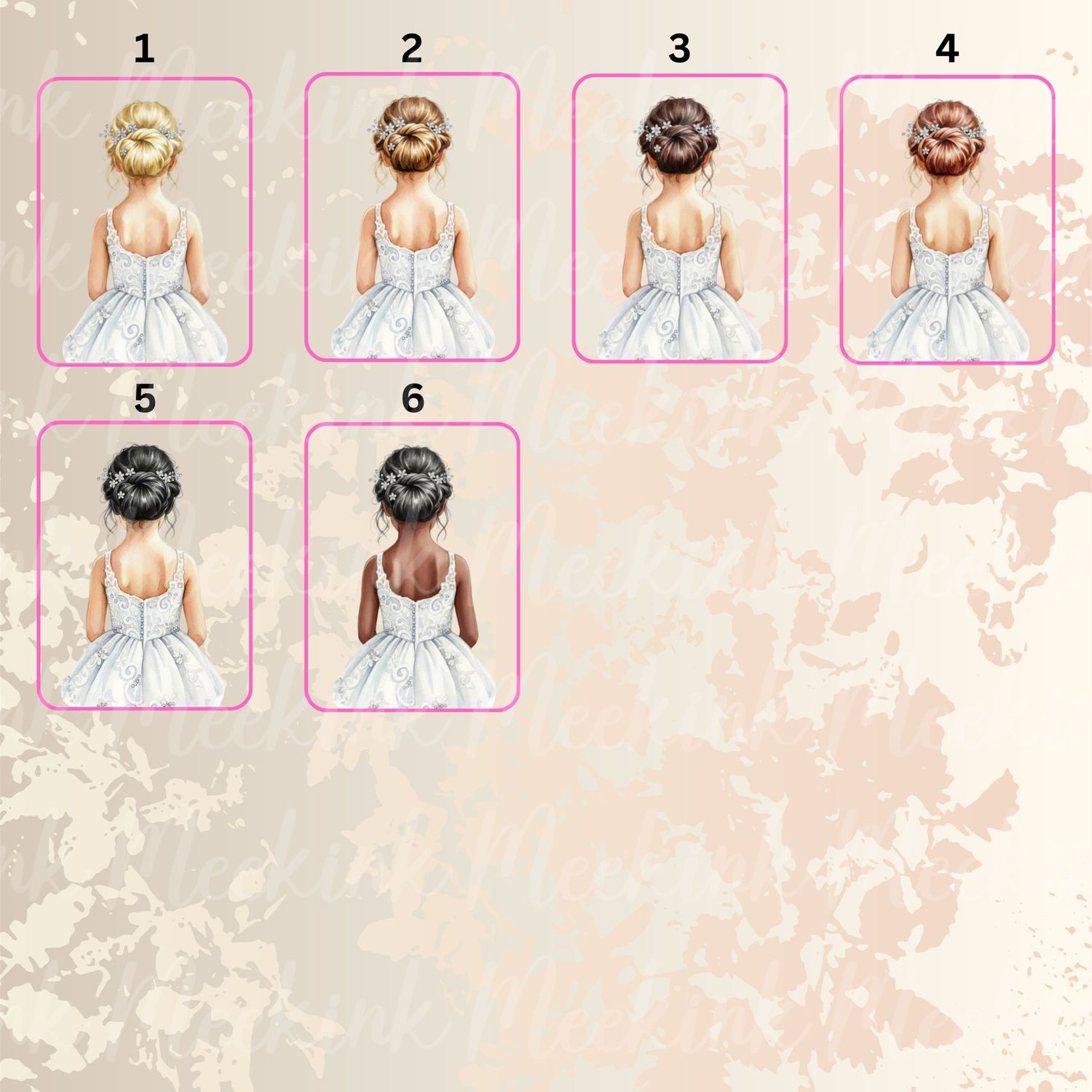 Flower Girl Bun Hair DTF or UVDTF Decal