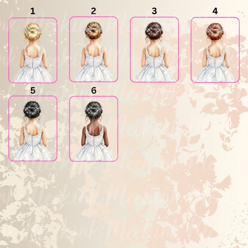 Flower Girl Bun Hair DTF or UVDTF Decal