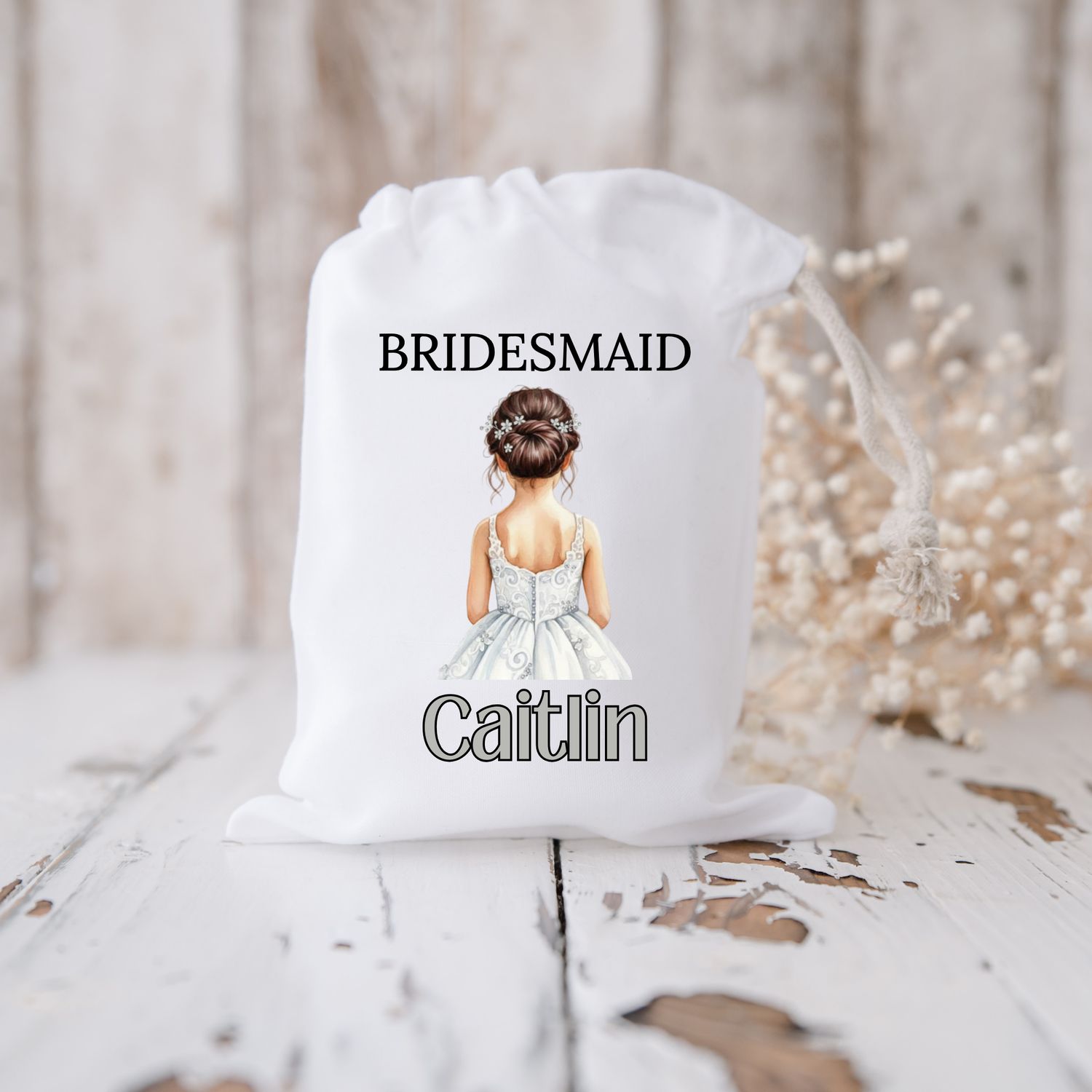 Bridal Flower Girl Bun Hair DTF or UVDTF Decal